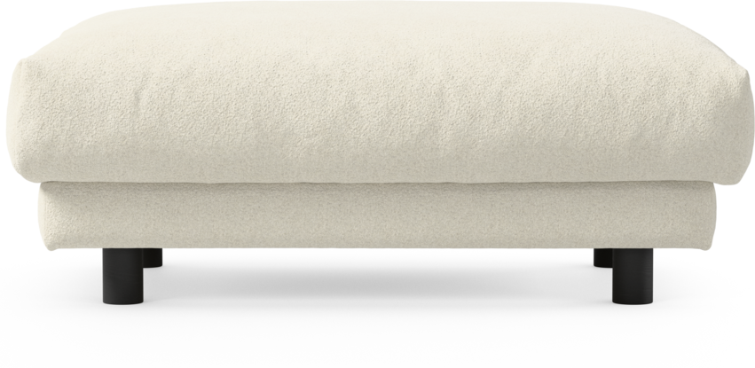 Cherrie - Fotpall 100, fast klädsel - Vit