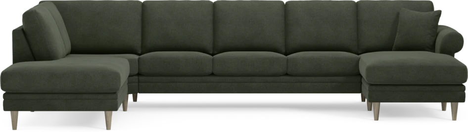 Eden - 3-sits soffa med divan vänster och schäslong höger - Grön