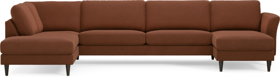 Bridge - 3-sits soffa med divan vänster och schäslong höger - Orange