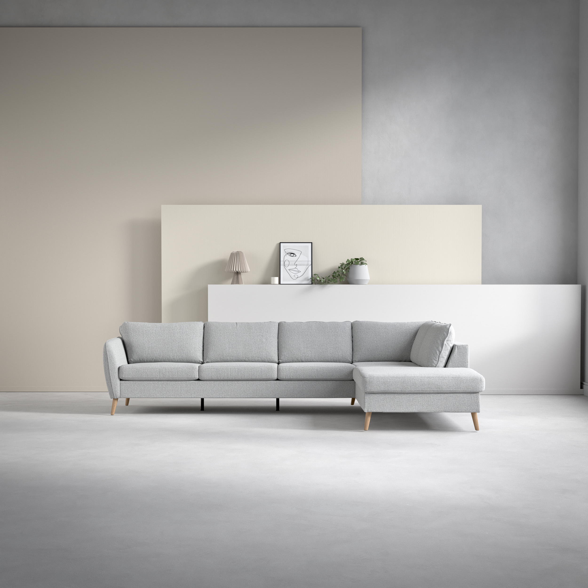 County - 3-sits soffa med divan höger - inspiration