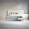 County - 3-sits soffa med divan höger - Grå