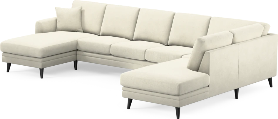 Eden - 3-sits soffa med schäslong vänster och divan höger - Vit
