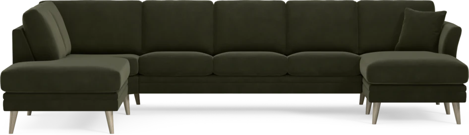 Eden - 3-sits soffa med divan vänster och schäslong höger - Grön