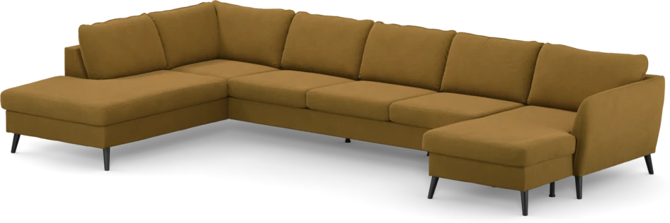 County - 4-sits soffa med divan vänster och schäslong höger - Gul