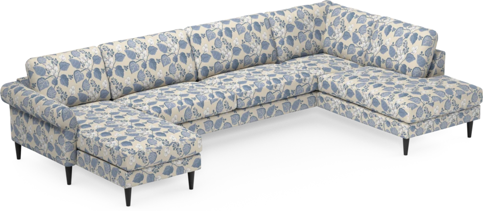 Bridge - 3-sits soffa med schäslong vänster och divan höger - Blå