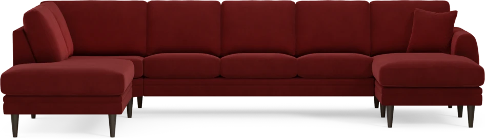 Eden - 3-sits soffa med divan vänster och schäslong höger - Röd