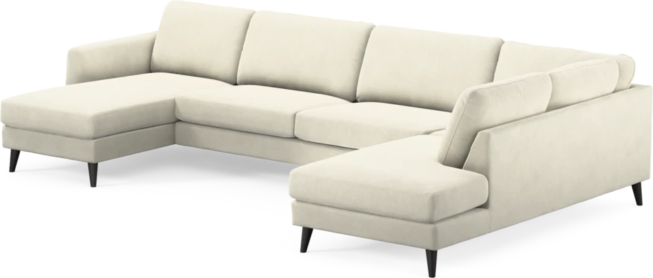 Bridge - 3-sits soffa med schäslong vänster och divan höger - Vit