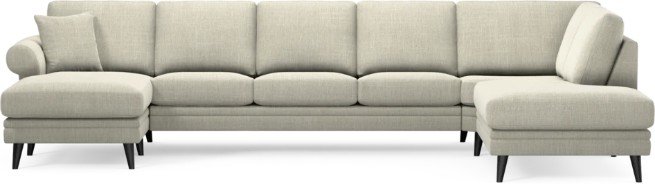 Eden - 3-sits soffa med schäslong vänster och divan höger - Beige