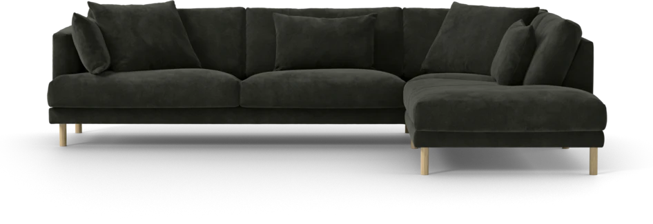 Harper - 3-sits soffa med divan höger - Svart