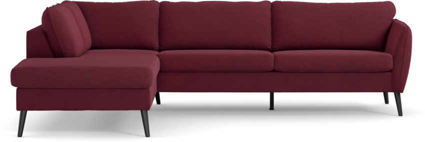 County - 2,5-sits soffa med divan vänster - Röd