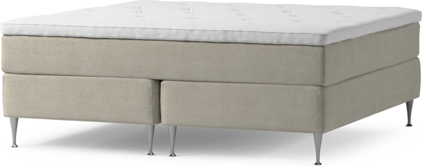 Delux Dream - Kontinentalsäng, dubbelsäng med bäddmadrass och sängben - Beige