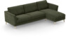 Bridge - 3-sits soffa med schäslong höger - Grön