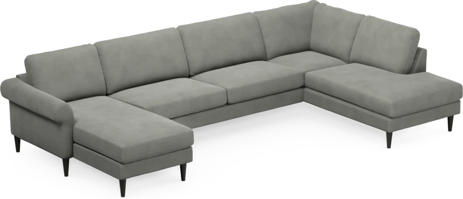 Bridge - 3-sits soffa med schäslong vänster och divan höger - Grå