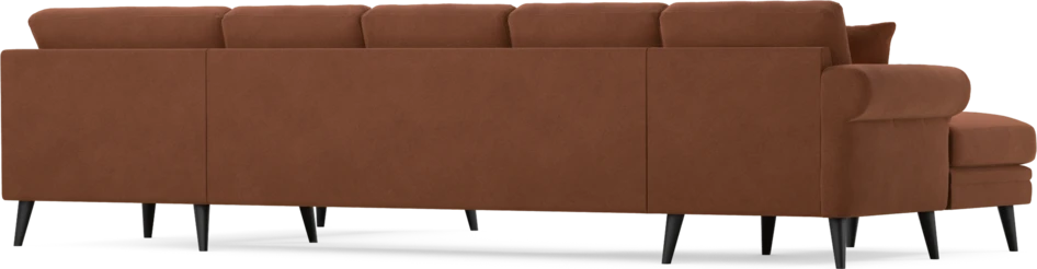Eden - 3-sits soffa med schäslong vänster och divan höger - Orange
