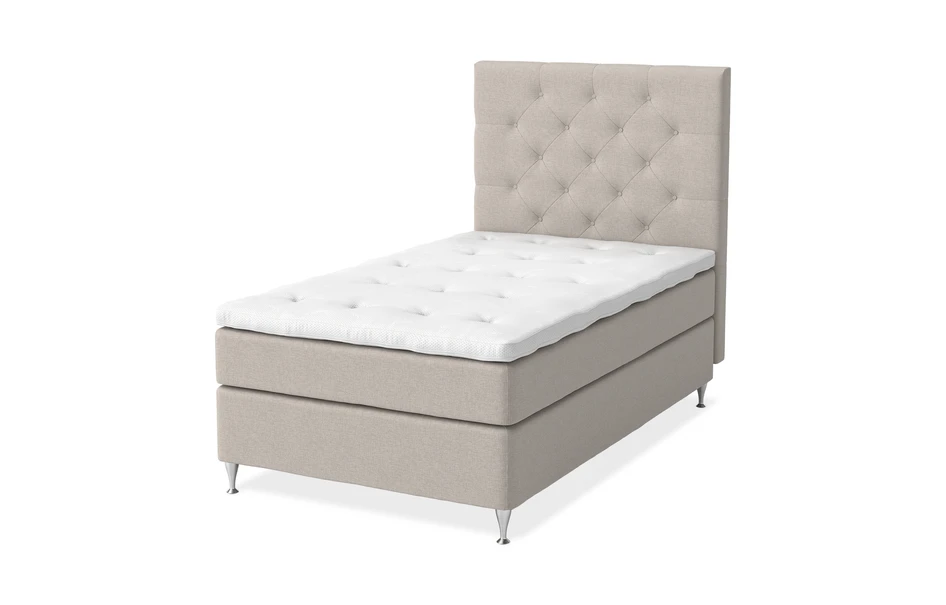 Sleep Delux - Kontinentalsäng, enkelsäng med bäddmadrass Sleep Delux vit - Beige