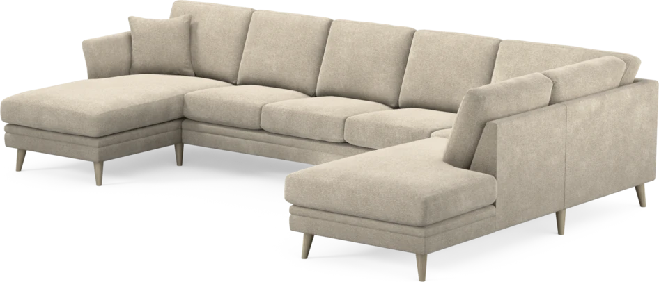 Eden - 3-sits soffa med schäslong vänster och divan höger - Beige