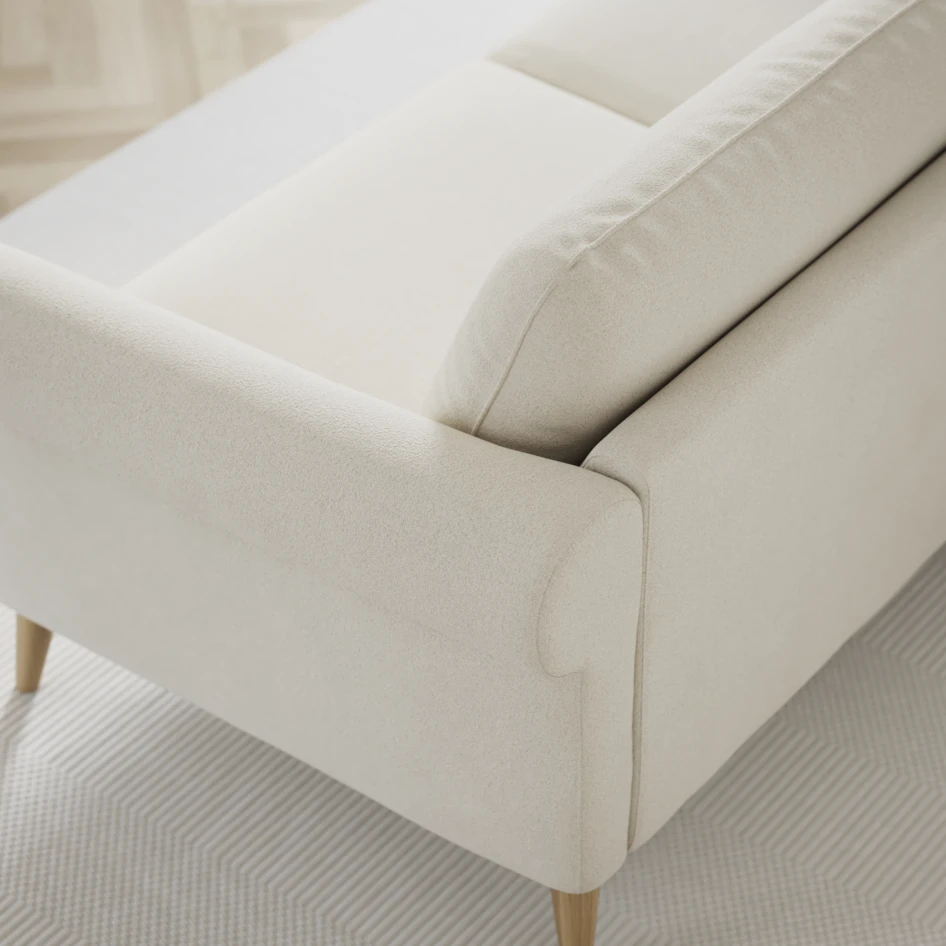 Bridge - 3-sits soffa med schäslong vänster och divan höger - Vit