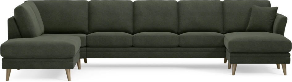 Eden - 3-sits soffa med divan vänster och schäslong höger - Grön