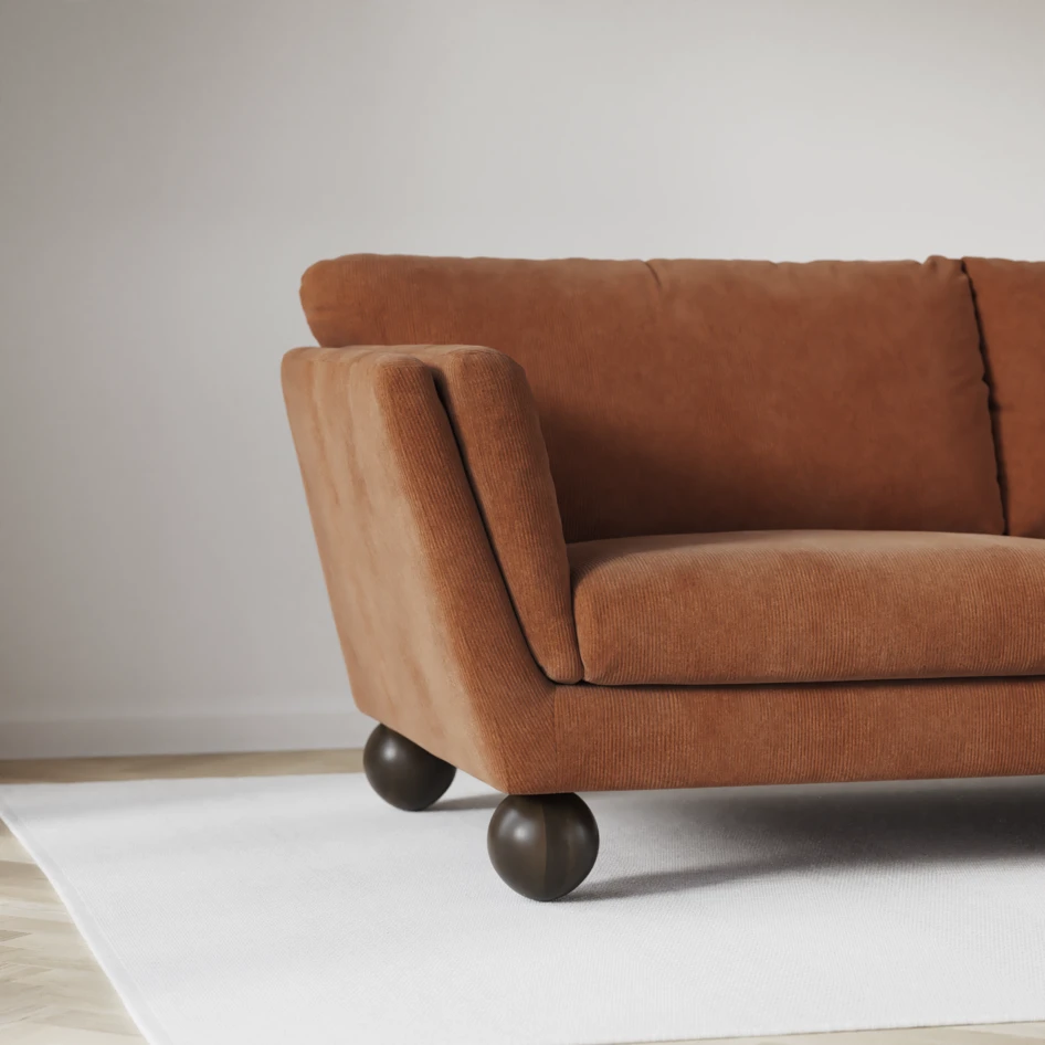 Madison Lux - Hörnsoffa med schäslong höger - Orange