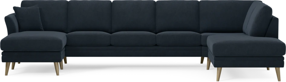Eden - 3-sits soffa med schäslong vänster och divan höger - Blå