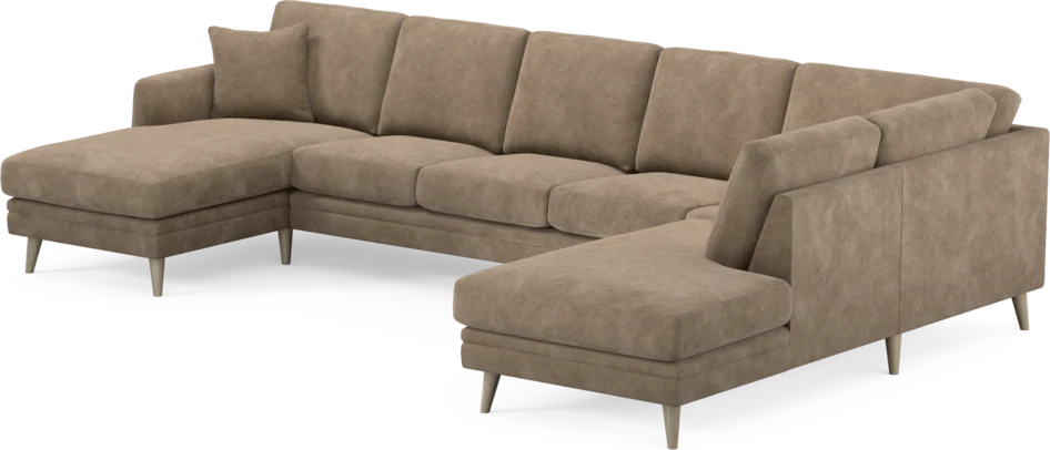 Eden - 3-sits soffa med schäslong vänster och divan höger - Beige