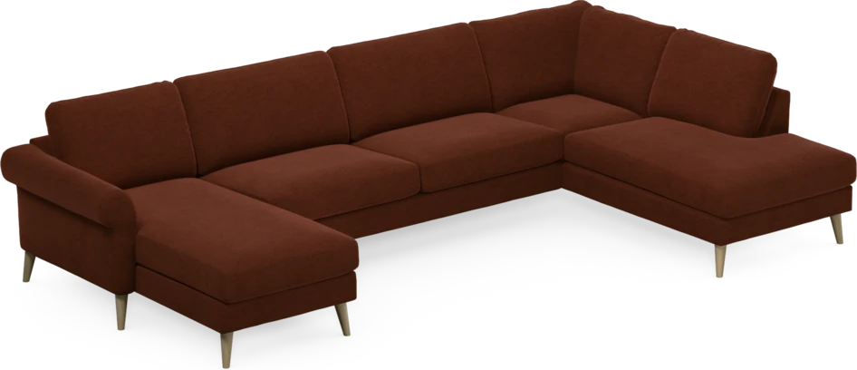 Bridge - 3-sits soffa med schäslong vänster och divan höger - Orange