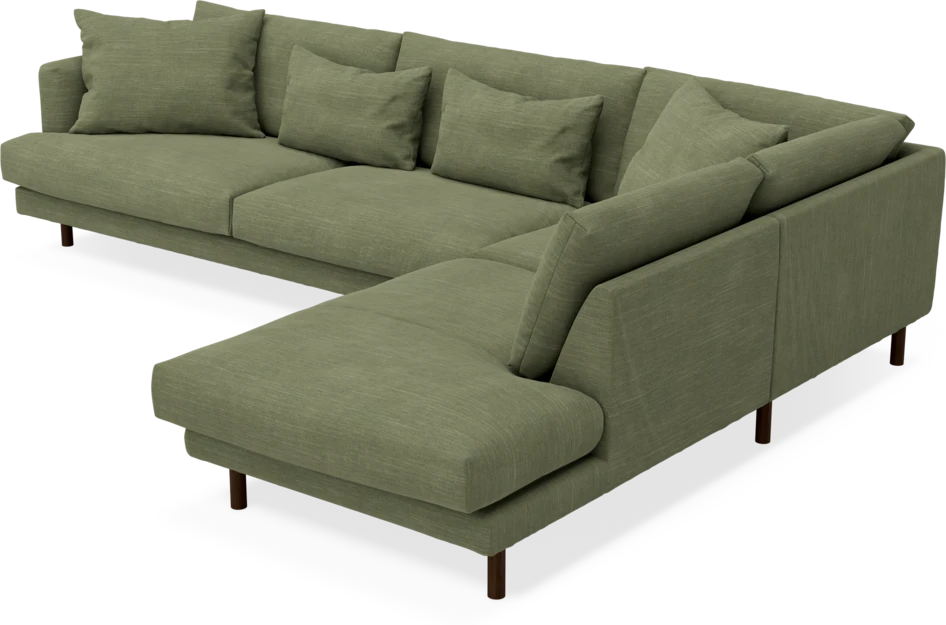 Harper - 3-sits soffa med divan höger - Grön