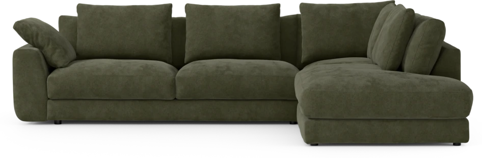 Amie - 3-sits med divan höger - Grön