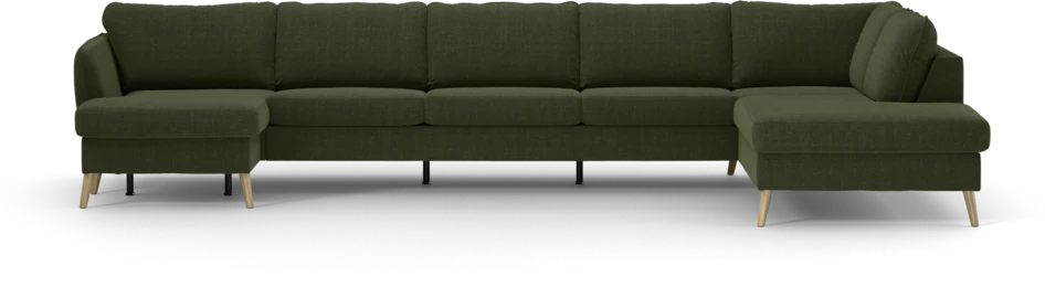 County - 4-sits soffa med schäslong vänster och divan höger - Grön