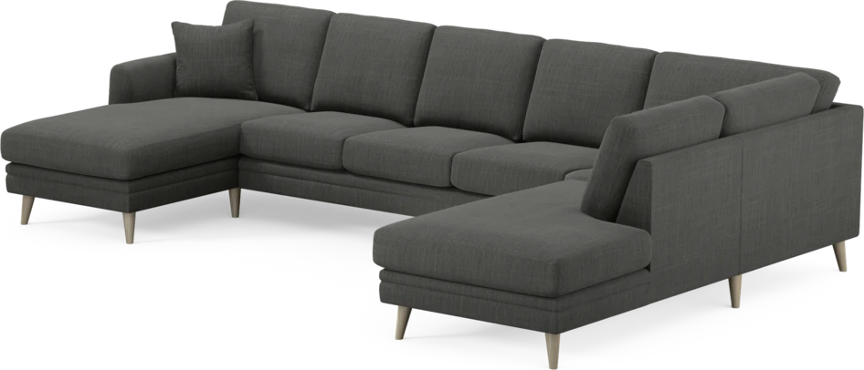 Eden - 3-sits soffa med schäslong vänster och divan höger - Grå