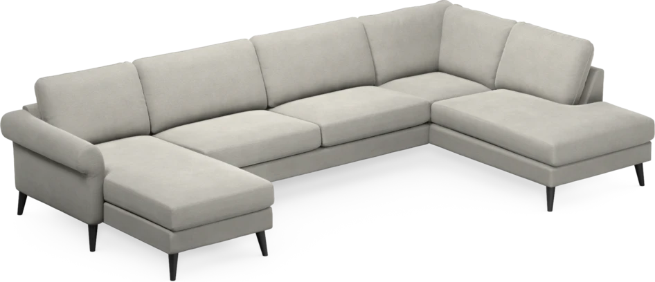 Bridge - 3-sits soffa med schäslong vänster och divan höger - Grå