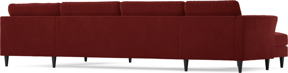Bridge - 3-sits soffa med schäslong vänster och divan höger - Röd