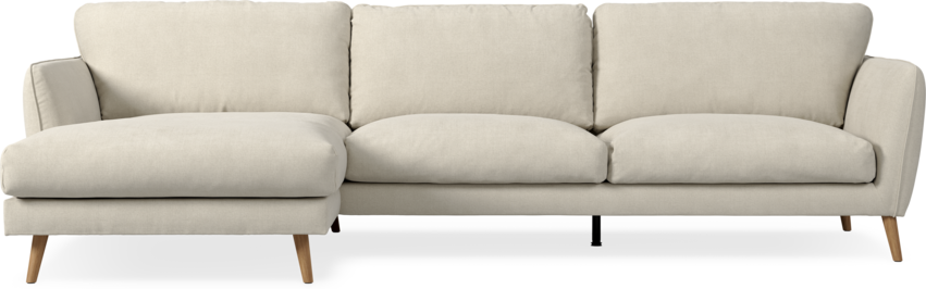 Nellie - 3-sits soffa med schäslong vänster - Vit