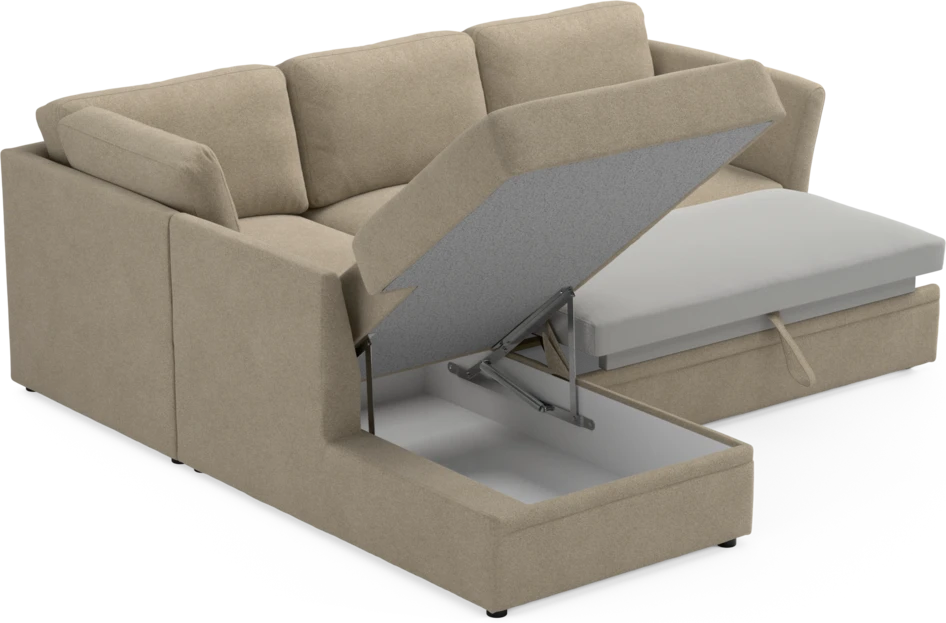 Öland - Bäddsoffa med divan vänster - Beige