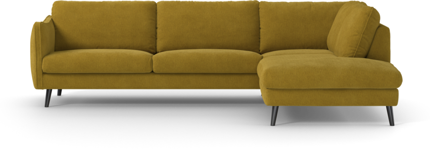 Madison Lux - 3-sits soffa med divan höger - Gul