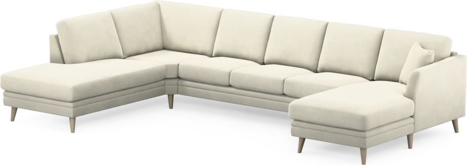 Eden - 3-sits soffa med divan vänster och schäslong höger - Vit