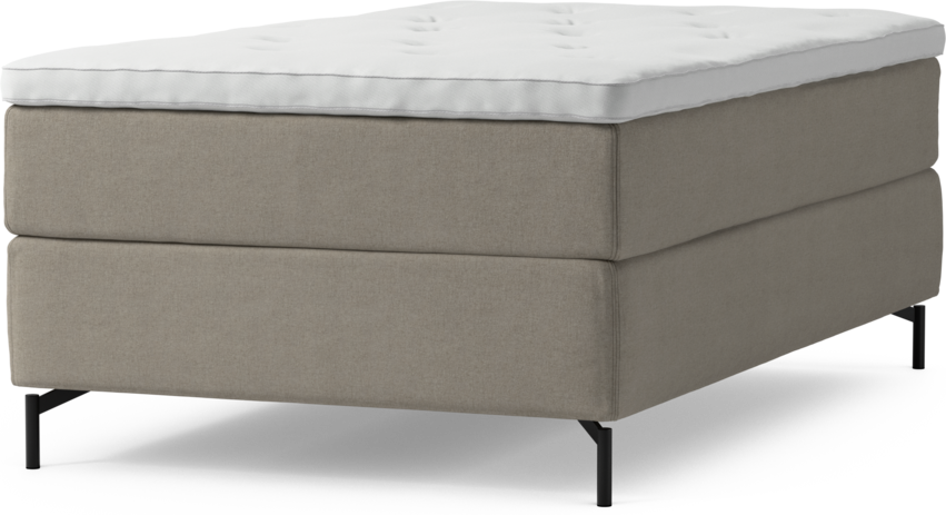 Delux Exclusive - Kontinentalsäng, enkelsäng 120 cm med bäddmadrass och sängben - Beige