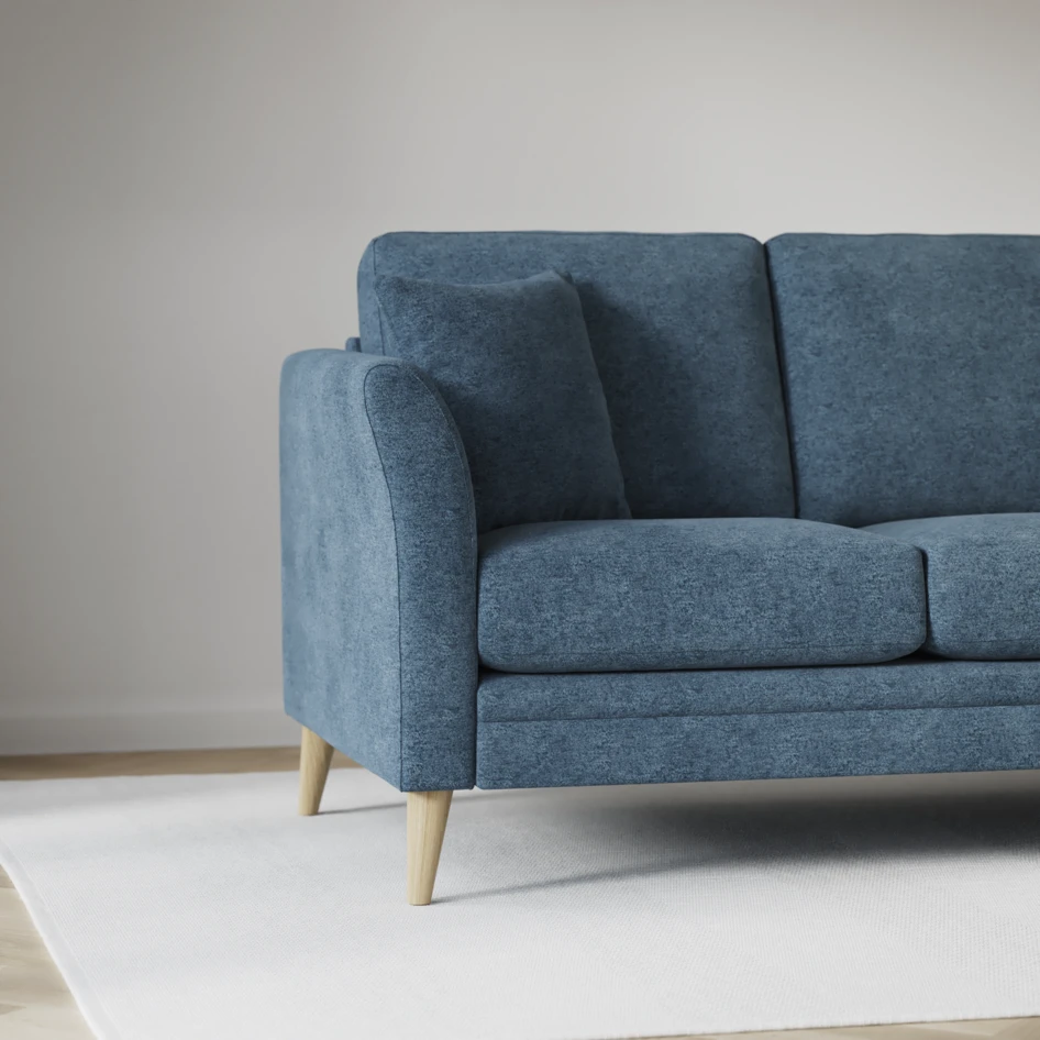 Eden - 3-sits soffa med schäslong vänster och divan höger - Blå