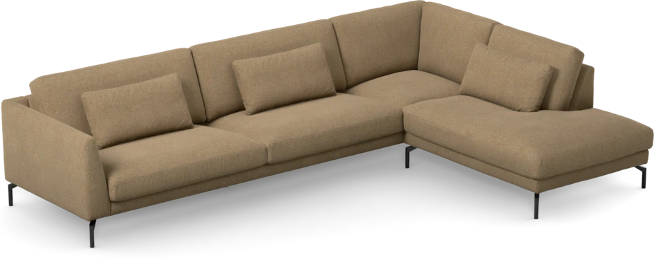 Willow - 4-sits soffa med divan höger, fast klädsel - Gul