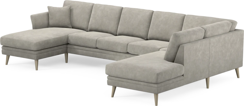 Eden - 3-sits soffa med schäslong vänster och divan höger - Grå