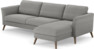 Bridge - 3-sits soffa med schäslong höger - Grå