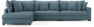 Rossi - 4-sits soffa med divan vänster - Blå