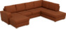 Friday - 3-sits soffa med schäslong vänster och divan höger - Orange