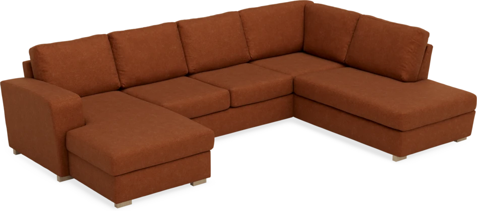 Friday - 3-sits soffa med schäslong vänster och divan höger - Orange