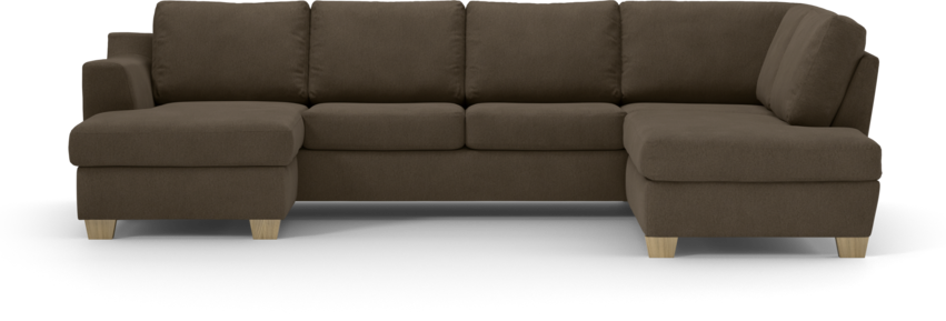 Friday - 3-sits soffa med schäslong vänster och divan höger - Brun