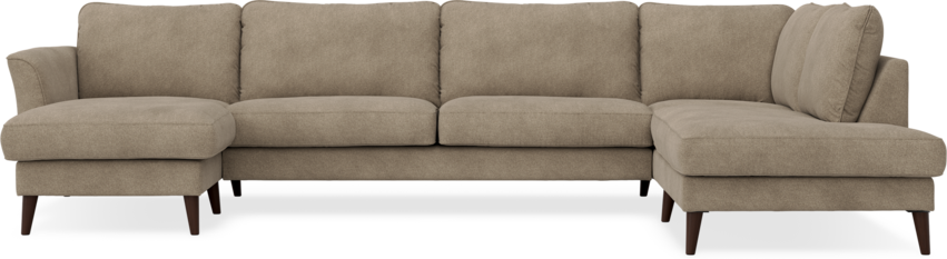 Bridge - 3-sits soffa med schäslong vänster och divan höger - Brun