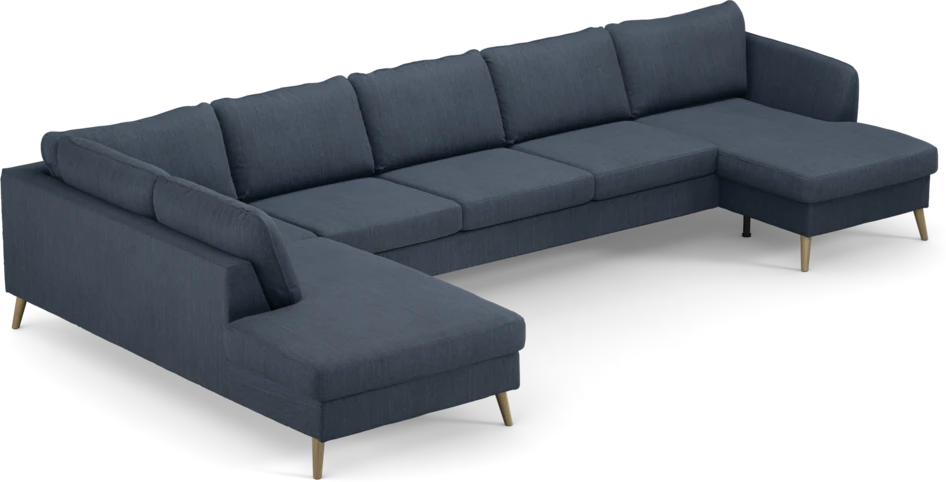 County - 4-sits soffa med divan vänster och schäslong höger - Blå