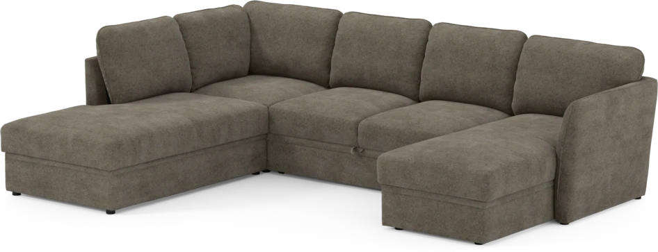 Öland - Bäddsoffa med divan vänster och schäslong höger - Brun