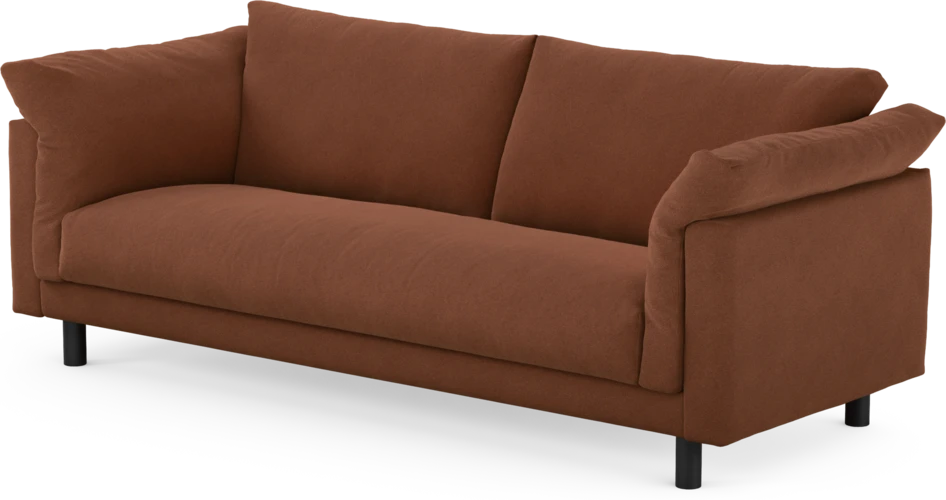 Cherrie - 3-sits soffa, hel dyna, fast klädsel - Orange