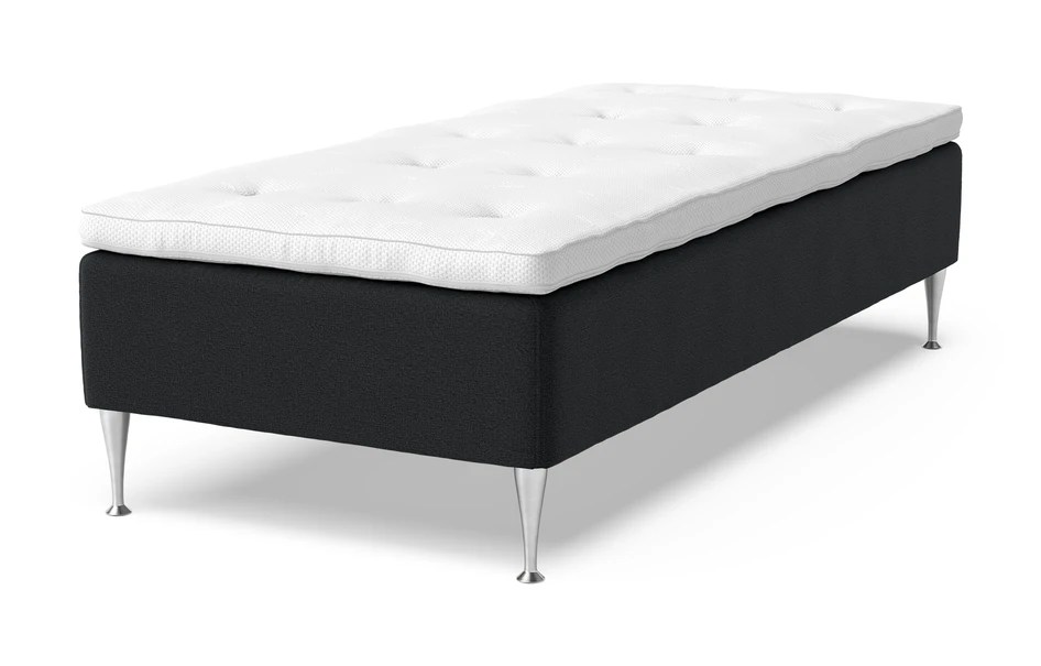 Sense Delux - Ramsäng, enkelsäng med bäddmadrass Sleep Delux vit - Svart
